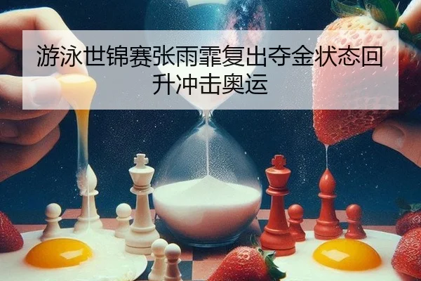 游泳世锦赛张雨霏复出夺金状态回升冲击奥运